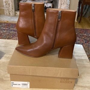 STEVE MADDEN NIX COGNAC BOOTIE SZ 8 NWT $64